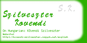 szilveszter kovendi business card
