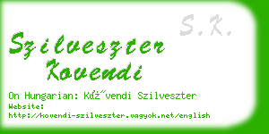 szilveszter kovendi business card